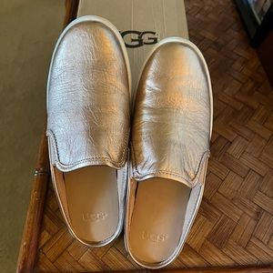 UGG slip on sandals, rose gold
